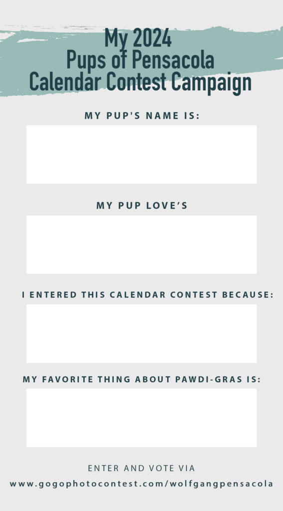 Pups of Pensacola Calendar Contest Vote for me!